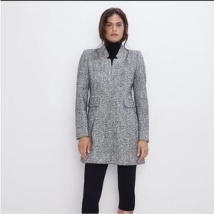 Zara Herringbone Coat Size L